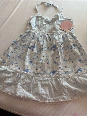 Love shack fancy x target girls blue flower floral dress size 14